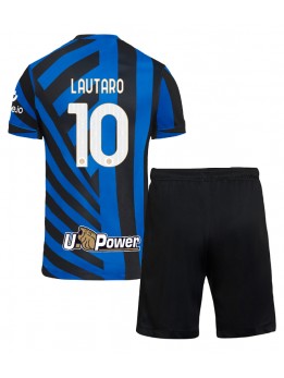 Billige Inter Milan Lautaro Martinez #10 Hjemmedraktsett Barn 2024-25 Kortermet (+ Korte bukser)